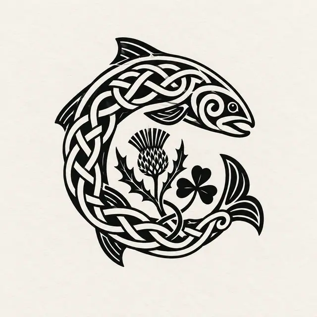 Blackwork Celtic animal tattoo design for the ankle