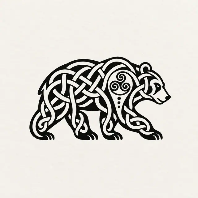 Blackwork Celtic animal tattoo design for the ankle