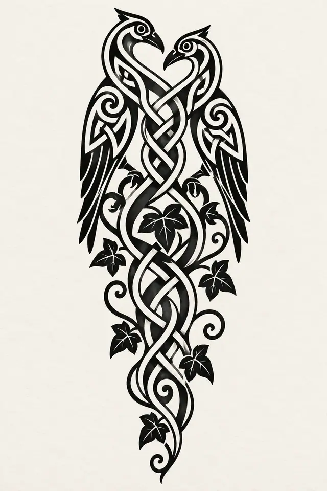 Blackwork Celtic animal tattoo design for the forearm