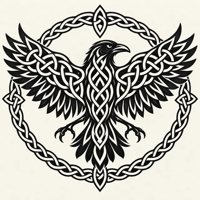 Blackwork Celtic animal tattoo design for the upper back