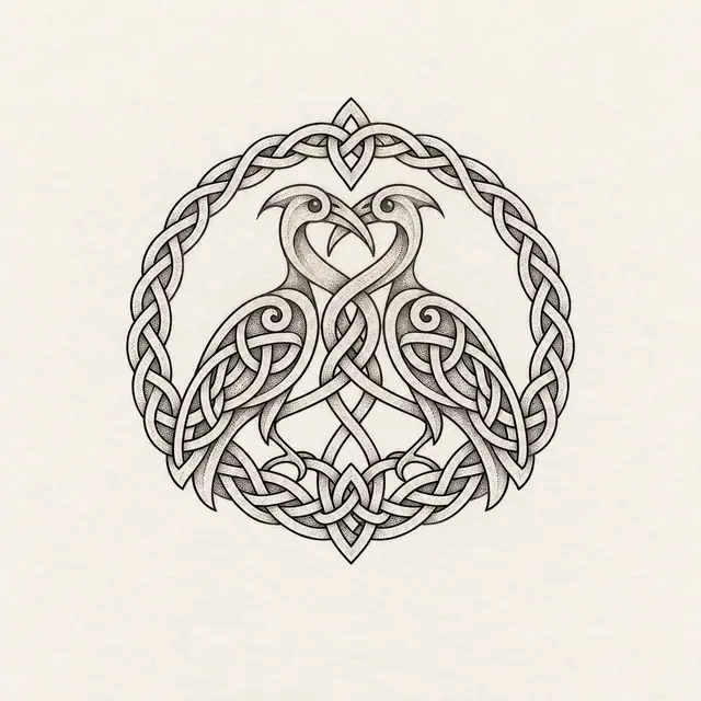 Dotwork Celtic animal tattoo design for the ankle