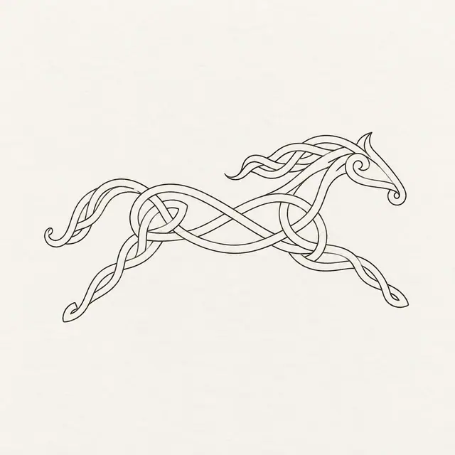 Fine-line Celtic animal tattoo design for the wrist
