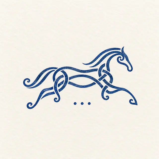 Woad blue Celtic animal tattoo design for the ankle