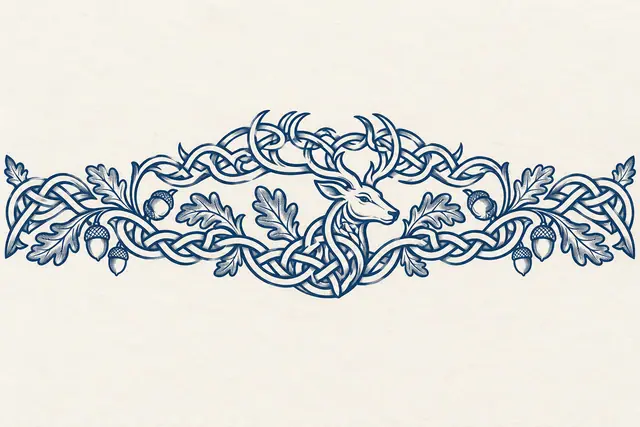 Woad blue Celtic animal tattoo design for the arm (armband)