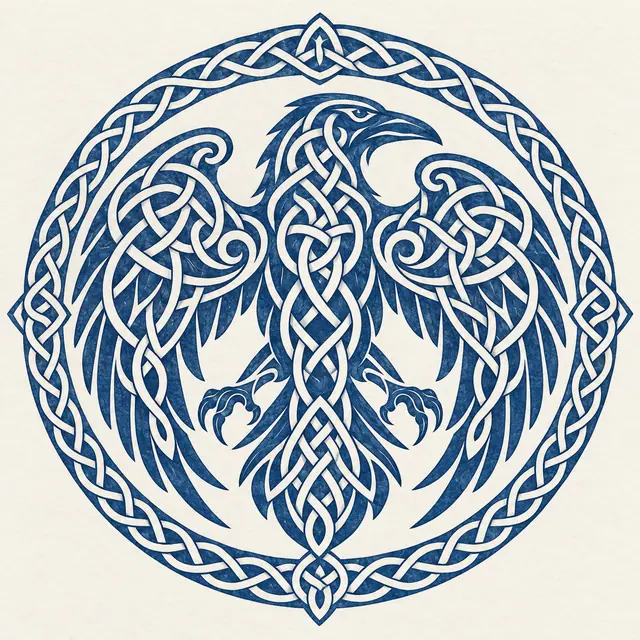 Woad blue Celtic animal tattoo design for the shoulder