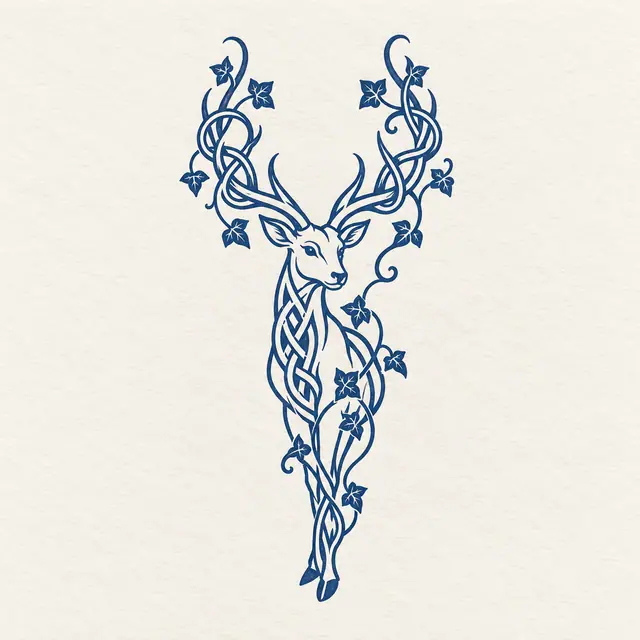 Woad blue Celtic animal tattoo design for the wrist