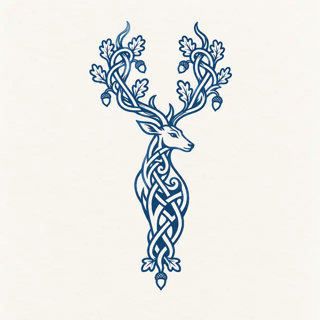Woad blue Celtic animal tattoo design for the wrist