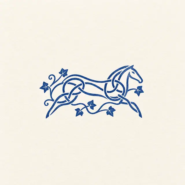 Woad blue Celtic animal tattoo design for the wrist