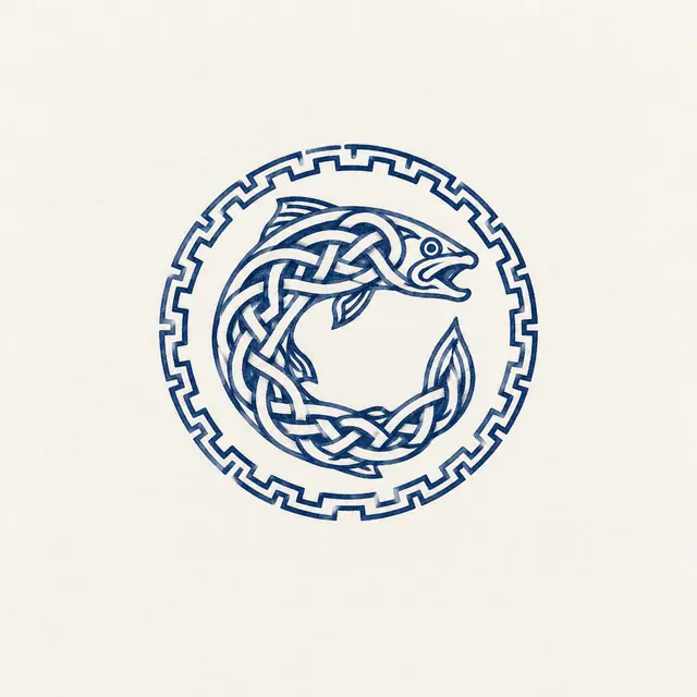 Woad blue Celtic animal tattoo design for the wrist