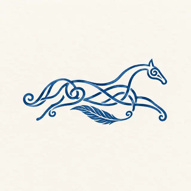 Woad blue Celtic animal tattoo design for the wrist