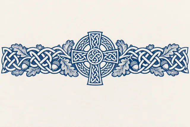 Woad blue Celtic cross tattoo design for the arm (armband)