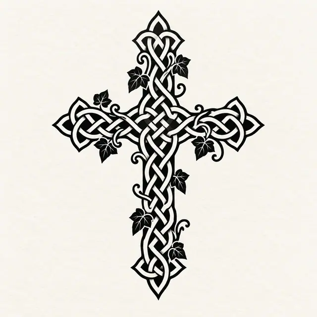 Blackwork Celtic knot tattoo design for the ankle