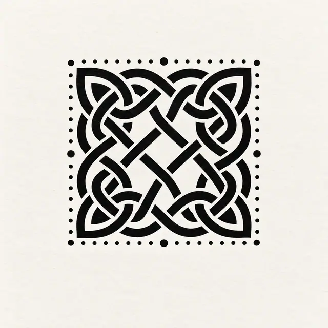 Blackwork Celtic knot tattoo design for the ankle