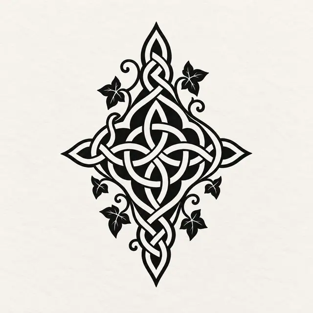 Blackwork Celtic knot tattoo design for the ankle