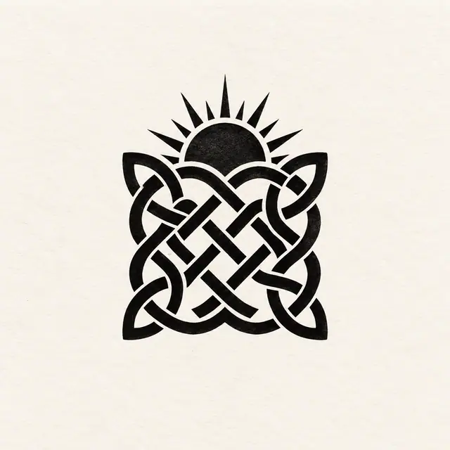 Blackwork Celtic knot tattoo design for the ankle