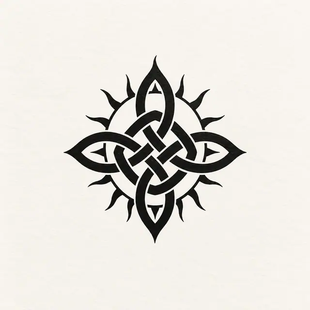 Blackwork Celtic knot tattoo design for the ankle