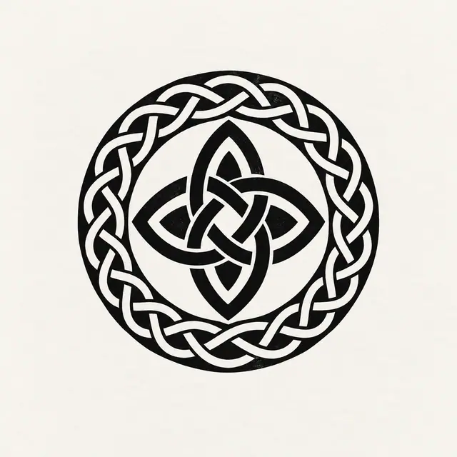 Blackwork Celtic knot tattoo design for the ankle