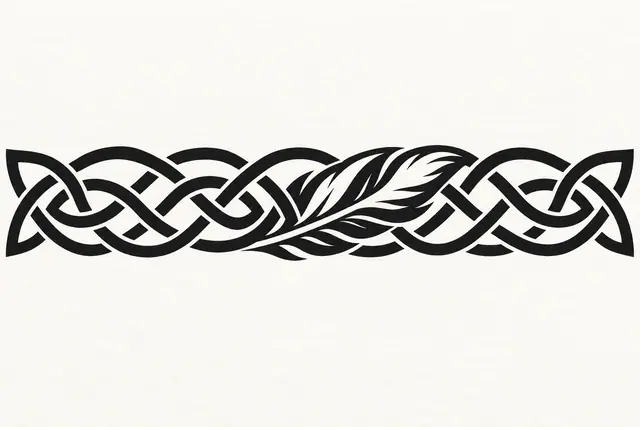 Blackwork Celtic knot tattoo design for the arm (armband)