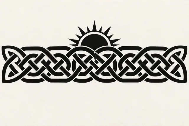 Blackwork Celtic knot tattoo design for the arm (armband)