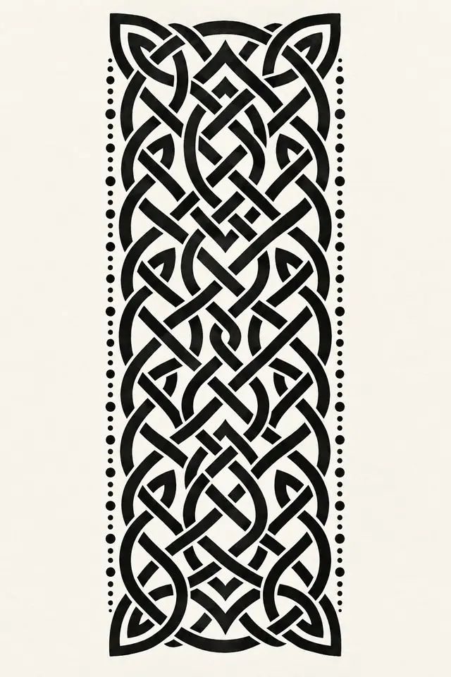 Blackwork Celtic knot tattoo design for the calf