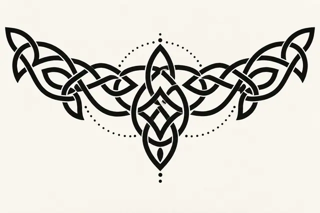 Blackwork Celtic knot tattoo design for the chest