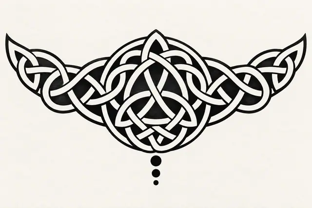Blackwork Celtic knot tattoo design for the chest