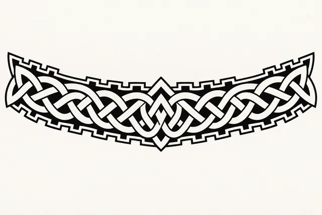 Blackwork Celtic knot tattoo design for the chest