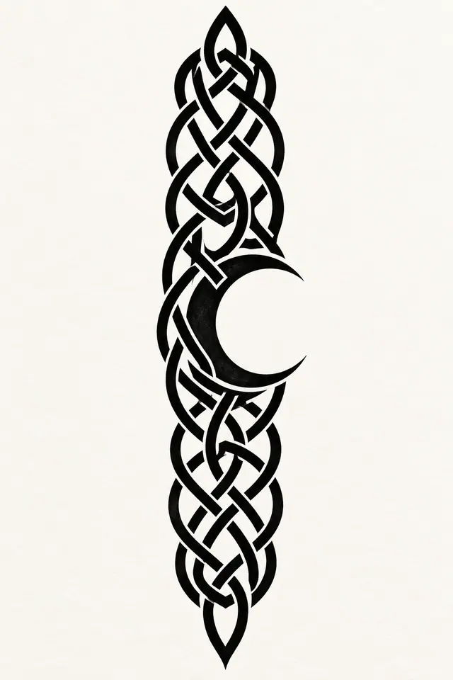 Blackwork Celtic knot tattoo design for the forearm
