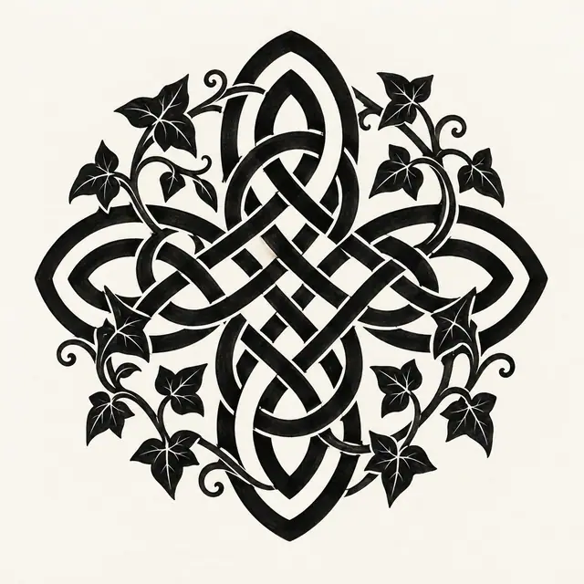 Blackwork Celtic knot tattoo design for the shoulder