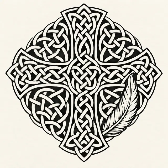 Blackwork Celtic knot tattoo design for the shoulder