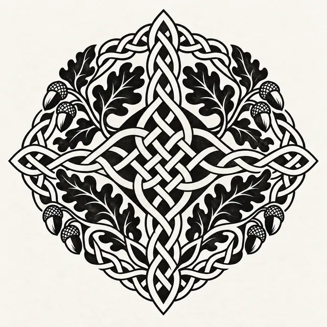 Blackwork Celtic knot tattoo design for the shoulder