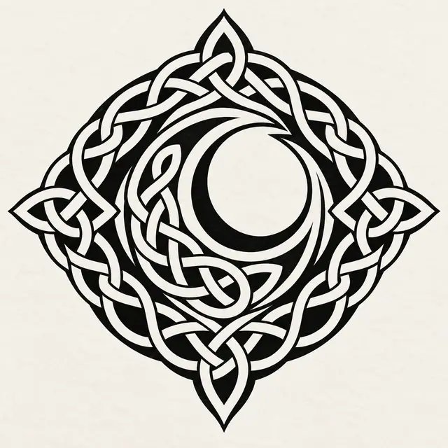 Blackwork Celtic knot tattoo design for the shoulder