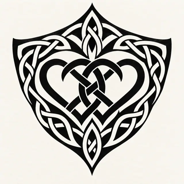 Blackwork Celtic knot tattoo design for the upper back