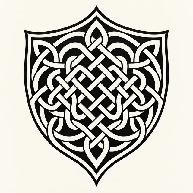 Blackwork Celtic knot tattoo design for the upper back