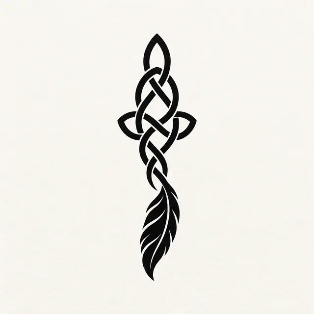 Blackwork Celtic knot tattoo design for the wrist
