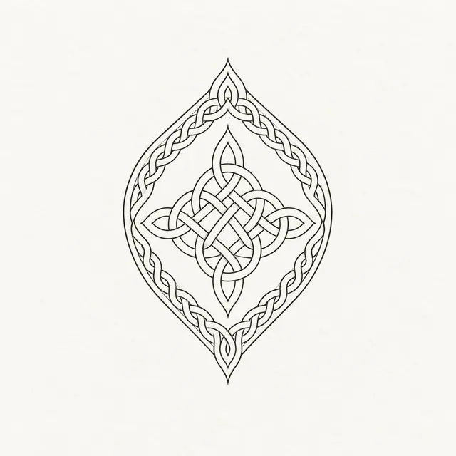 Fine-line Celtic knot tattoo design for the ankle