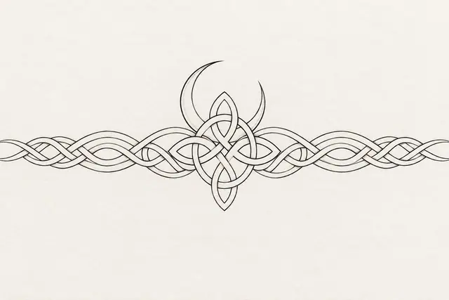 Fine-line Celtic knot tattoo design for the arm (armband)