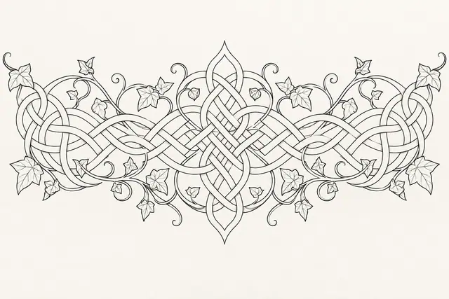 Fine-line Celtic knot tattoo design for the chest