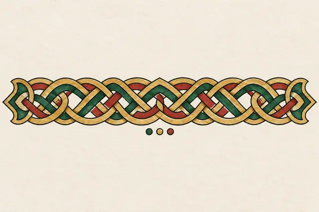 Color illuminated Celtic knot tattoo design for the arm (armband)