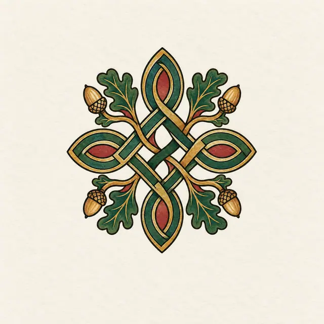 Color illuminated Celtic knot tattoo design for the wrist
