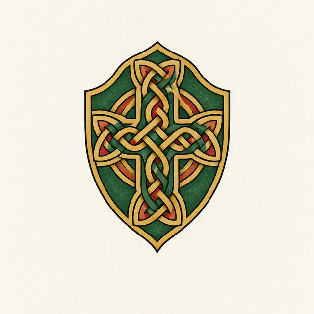 Color illuminated Celtic knot tattoo design for the wrist