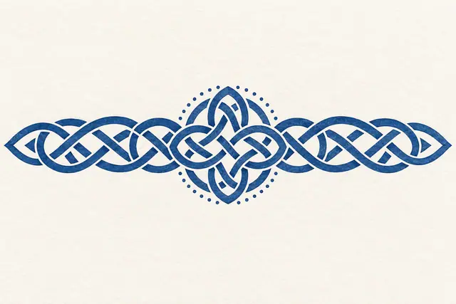 Woad blue Celtic knot tattoo design for the arm (armband)