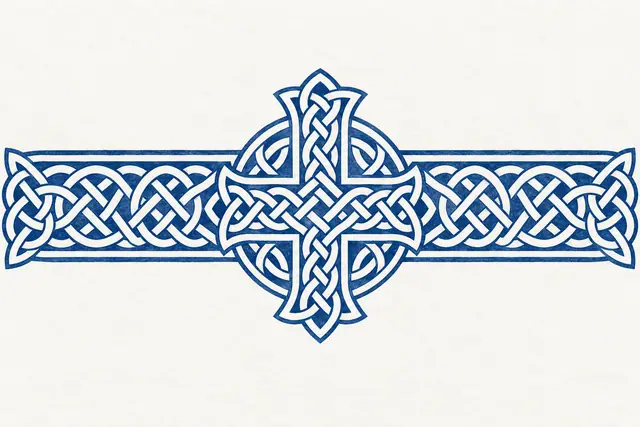 Woad blue Celtic knot tattoo design for the arm (armband)