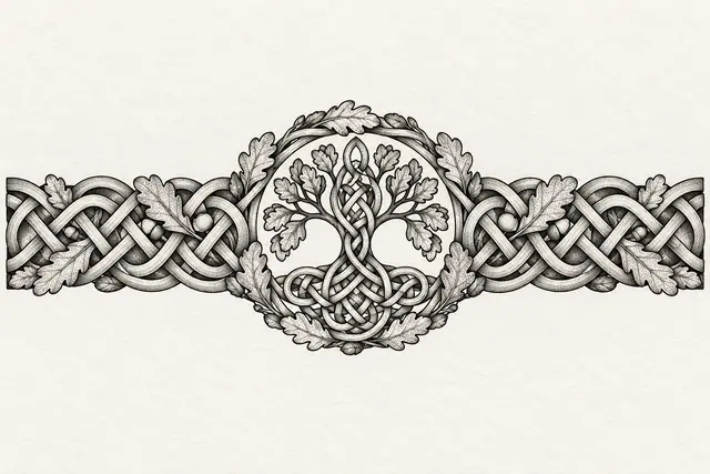 Dotwork Dara knot tattoo design for the arm (armband)