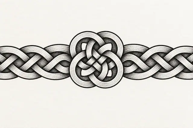 Dotwork Dara knot tattoo design for the arm (armband)