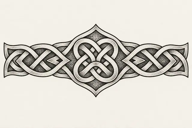 Dotwork Dara knot tattoo design for the arm (armband)
