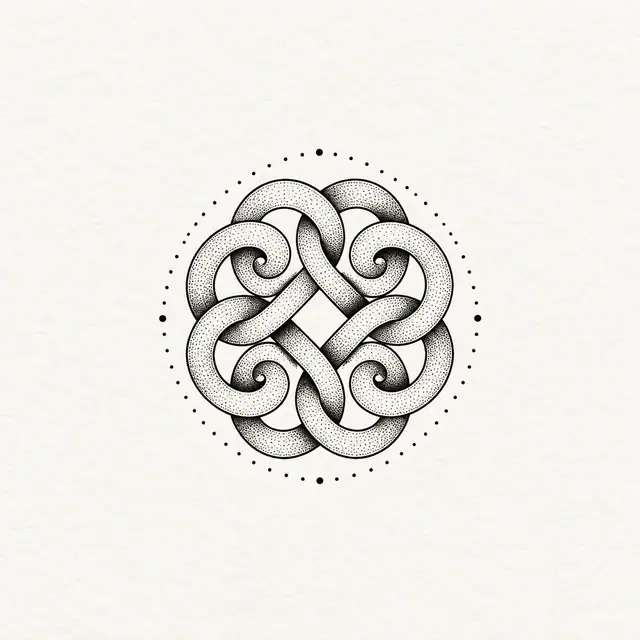 Dotwork Dara knot tattoo design for the wrist