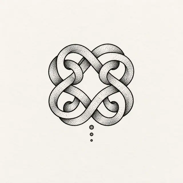 Dotwork Dara knot tattoo design for the wrist