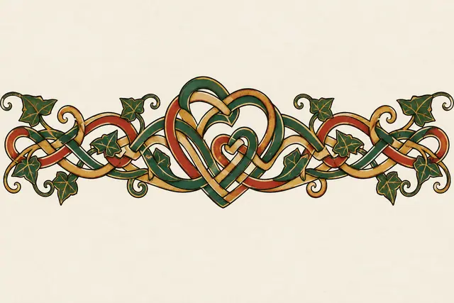 Color illuminated Celtic motherhood knot tattoo design for the arm (armband)