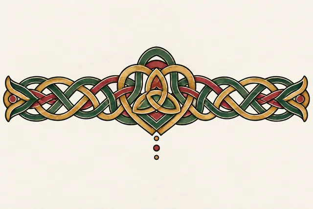 Color illuminated Celtic motherhood knot tattoo design for the arm (armband)